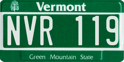 VT license plate NVR119