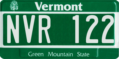 VT license plate NVR122