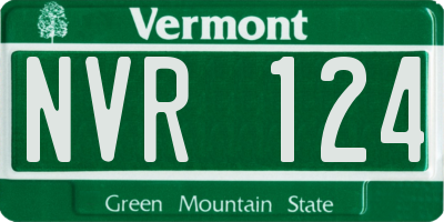 VT license plate NVR124