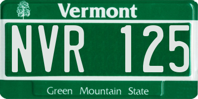 VT license plate NVR125