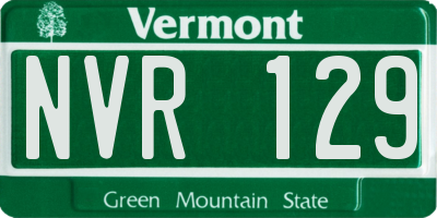 VT license plate NVR129