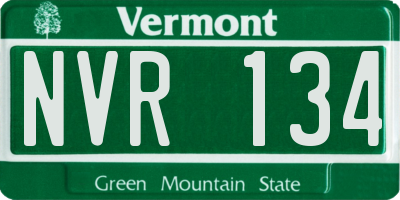 VT license plate NVR134