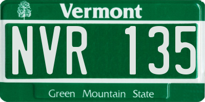 VT license plate NVR135