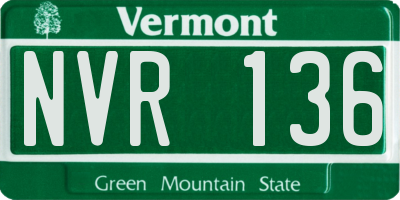 VT license plate NVR136