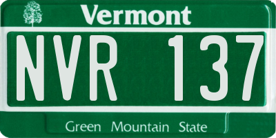 VT license plate NVR137