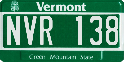 VT license plate NVR138