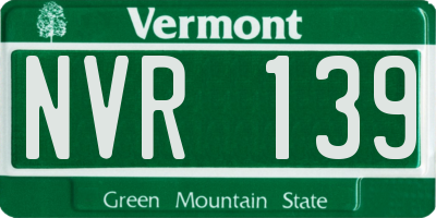 VT license plate NVR139