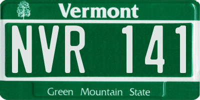 VT license plate NVR141