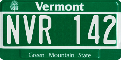 VT license plate NVR142