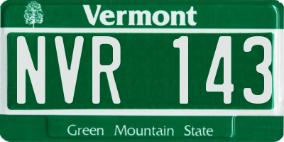 VT license plate NVR143