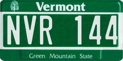 VT license plate NVR144