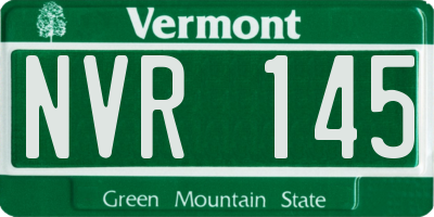 VT license plate NVR145