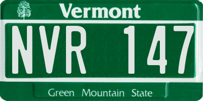 VT license plate NVR147