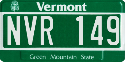 VT license plate NVR149