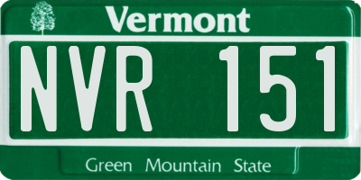VT license plate NVR151
