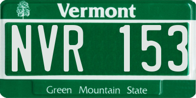 VT license plate NVR153