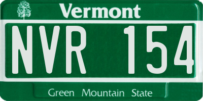 VT license plate NVR154