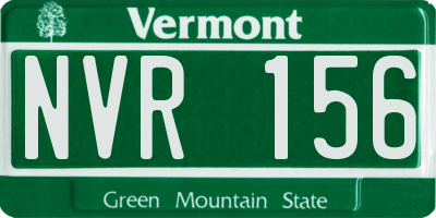 VT license plate NVR156
