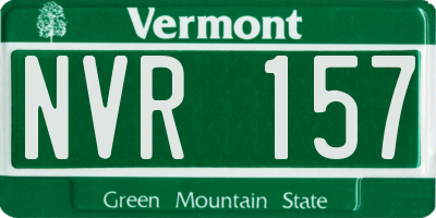VT license plate NVR157