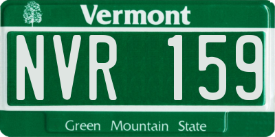 VT license plate NVR159