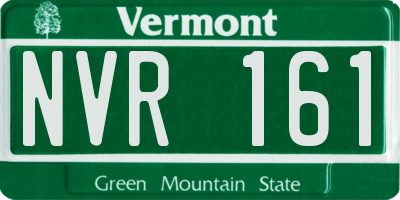 VT license plate NVR161