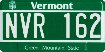 VT license plate NVR162
