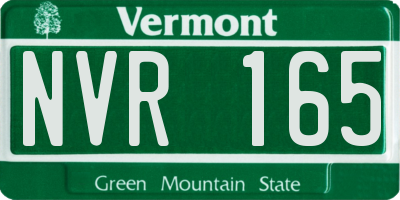 VT license plate NVR165