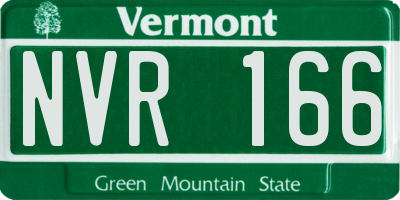 VT license plate NVR166