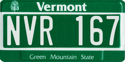 VT license plate NVR167