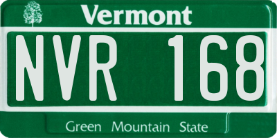 VT license plate NVR168