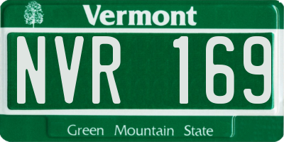 VT license plate NVR169