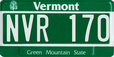 VT license plate NVR170