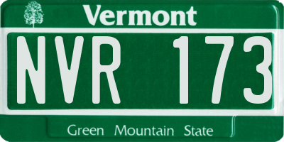 VT license plate NVR173