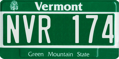 VT license plate NVR174