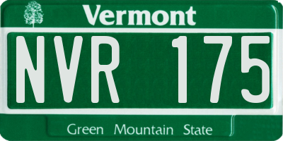 VT license plate NVR175