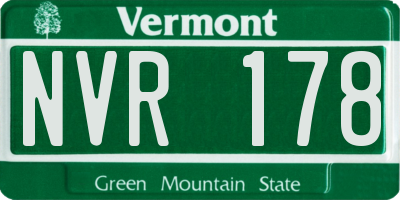 VT license plate NVR178