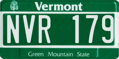 VT license plate NVR179