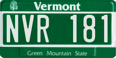VT license plate NVR181