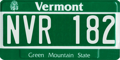 VT license plate NVR182