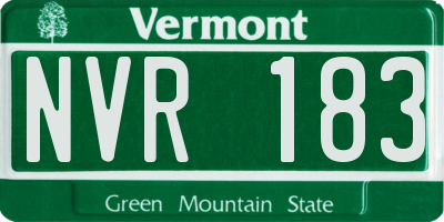VT license plate NVR183