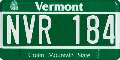VT license plate NVR184