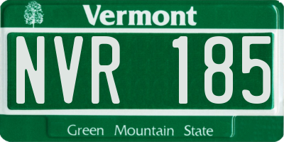 VT license plate NVR185