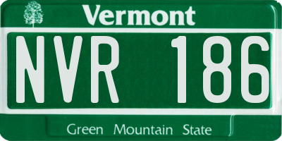 VT license plate NVR186