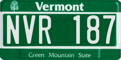 VT license plate NVR187