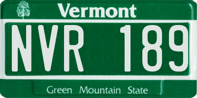 VT license plate NVR189