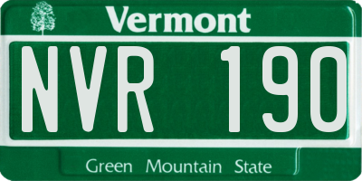 VT license plate NVR190