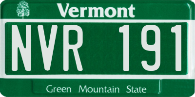VT license plate NVR191