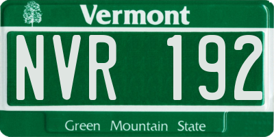 VT license plate NVR192