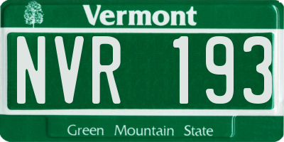 VT license plate NVR193