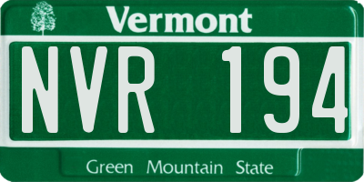 VT license plate NVR194